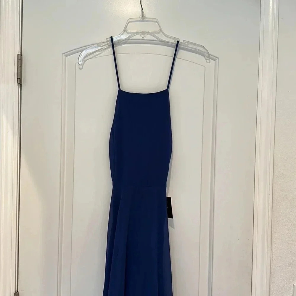 NWT Lulus Mythical Kind of Love Navy Blue Maxi Dress Sz S - Picture 5 of 12
